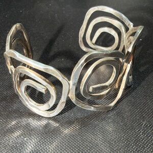 Vintage Mexico Sterling Silver Swirl Cuff Bracelet (2)